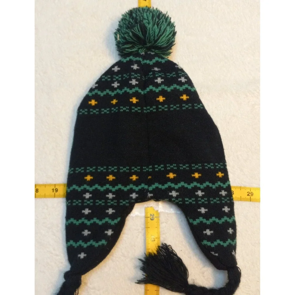 Jurassic Park World Black Knit Beanie Hat Dinosaur Logo Embroidered Winter Cap